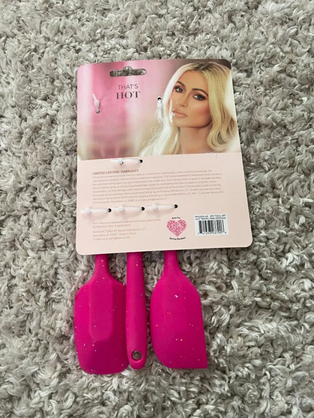 Paris Hilton Pink Mini Silicone Tool Set 3pc New